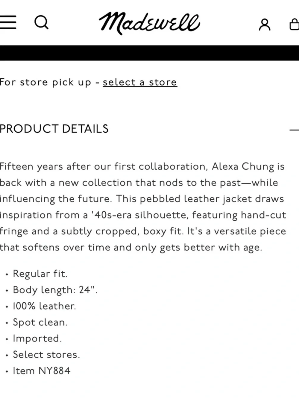 Alexa Chung for Madewell black leather fringe jacket size M - Picture 6 of 6
